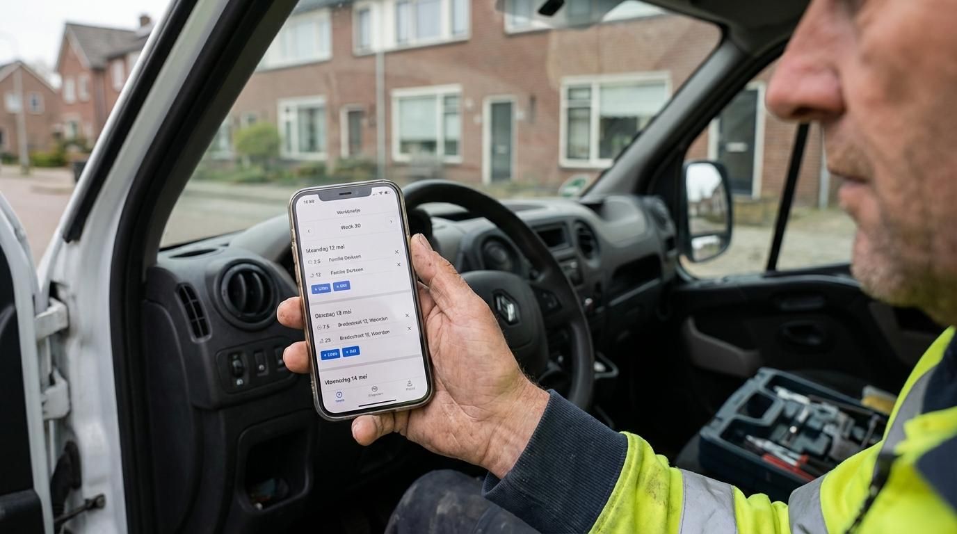 werkbon app met kilometeregistratie