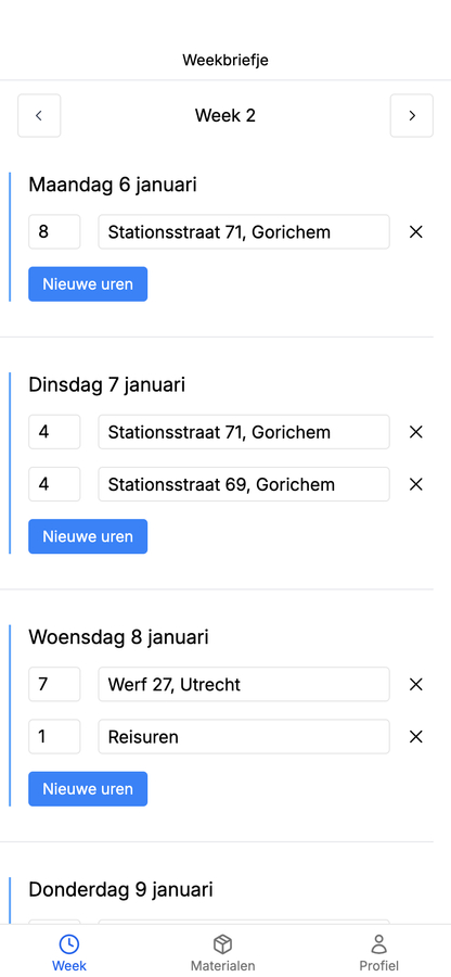 Time tracking app from Werkbriefje app