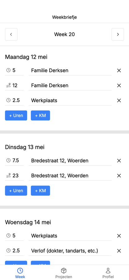werkbriefje app weekoverzicht 2025